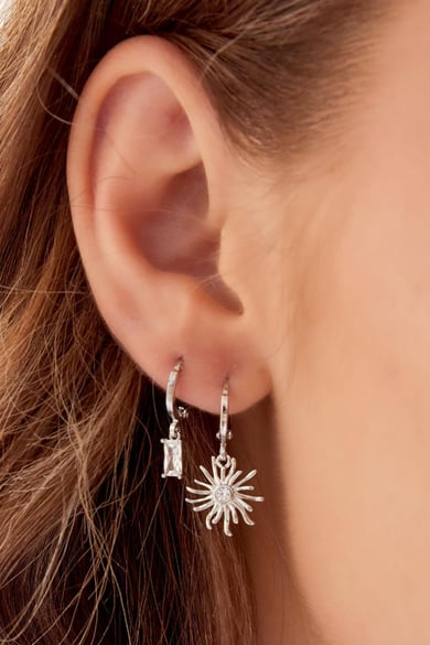 Earrings sun - Sparkle collection Silver Color Copper h5 Picture3